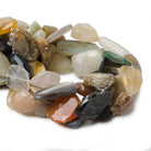 18 -30mm Multi Gemstone Faceted Flat Nugget Beads 15 inch 13 pieces - The Bead Traders