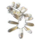 18.5x8.5-31.5x11mm Champagne Banded Agate Faceted Pears 8.5 inch 17 beads - The Bead Traders