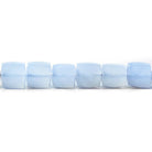 6-6.5mm Turkish Blue Chalcedony faceted cubes 8 inch 34 beads - The Bead Traders