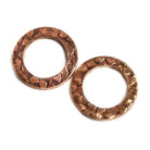 18mm Copper Ring Set of 2 pieces Embossed Animal Pattern - The Bead Traders