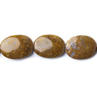 18mm Desert Khaki Agate Plain Oval Beads, 16 inch strand - The Bead Traders