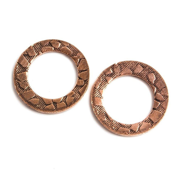 18mm Embossed Animal Pattern Copper Ring Set of 2 pieces