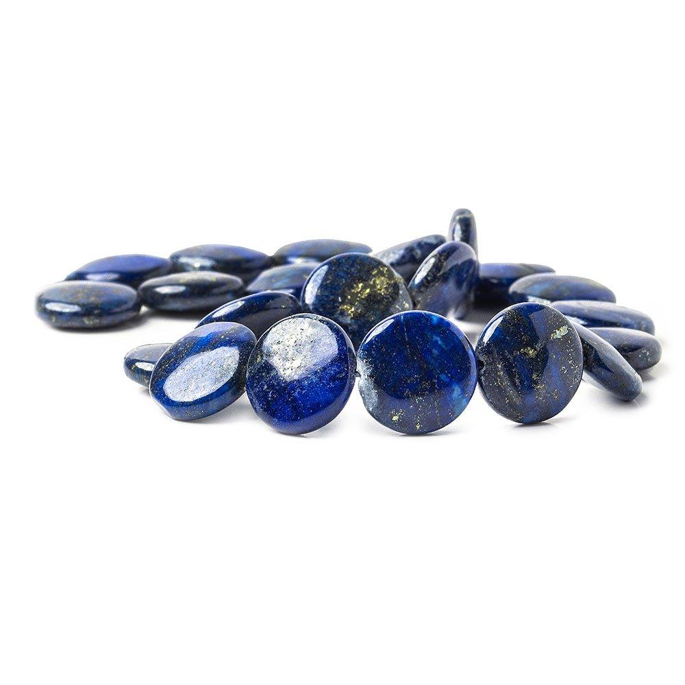 18mm Lapis Lazuli plain coins 16 inch 22 beads - The Bead Traders