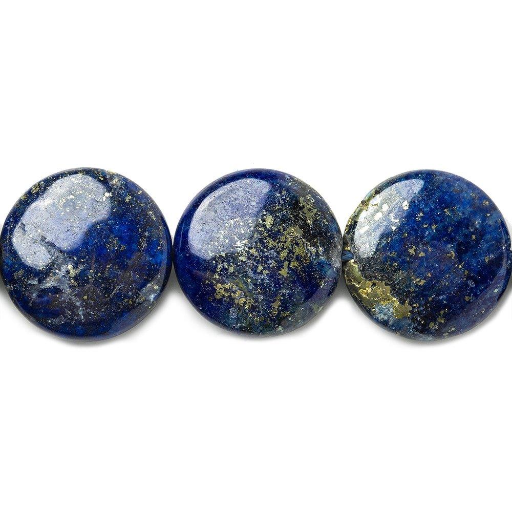 18mm Lapis Lazuli plain coins 16 inch 22 beads - The Bead Traders