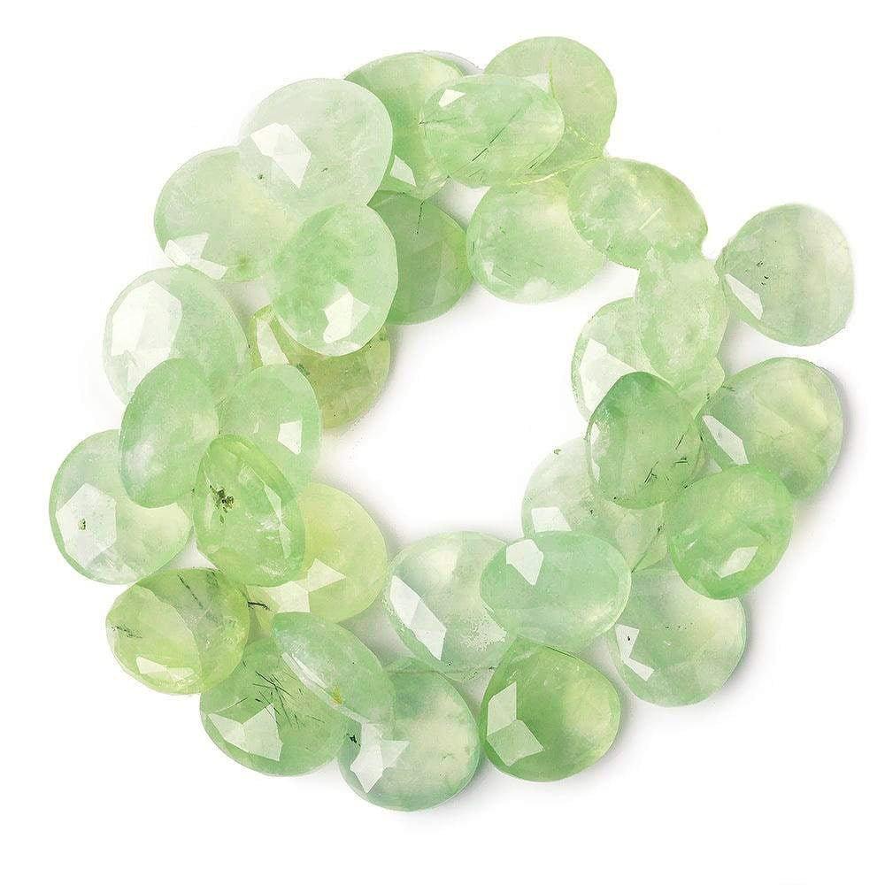 18mm Prehnite Heart Briolette Beads 8 inch 31 pieces - The Bead Traders