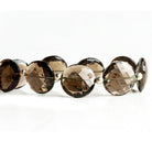 18mm Smoky Quartz Faceted Coin Beads 7 inch 9 pieces - The Bead Traders