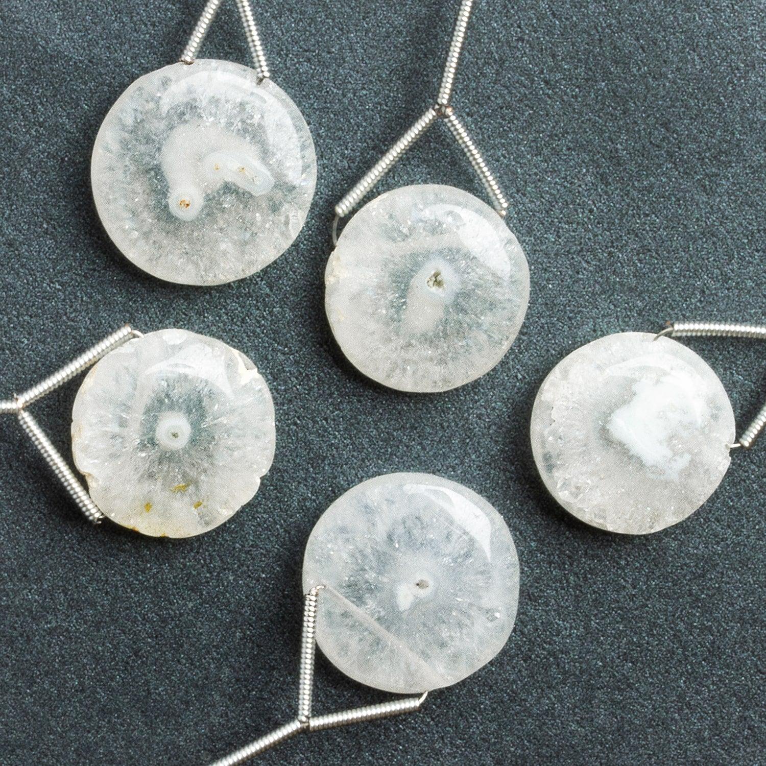 18mm Solar Quartz Plain Coin Focal Bead 1 Piece - The Bead Traders