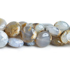 18mm Turkish Chalcedony w/ Matrix Coins 15 inch 22 beads - The Bead Traders