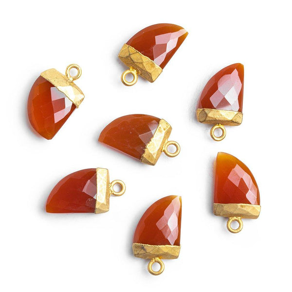 18x10mm 24kt Gold Leafed Carnelian Horn Pendant 1 piece