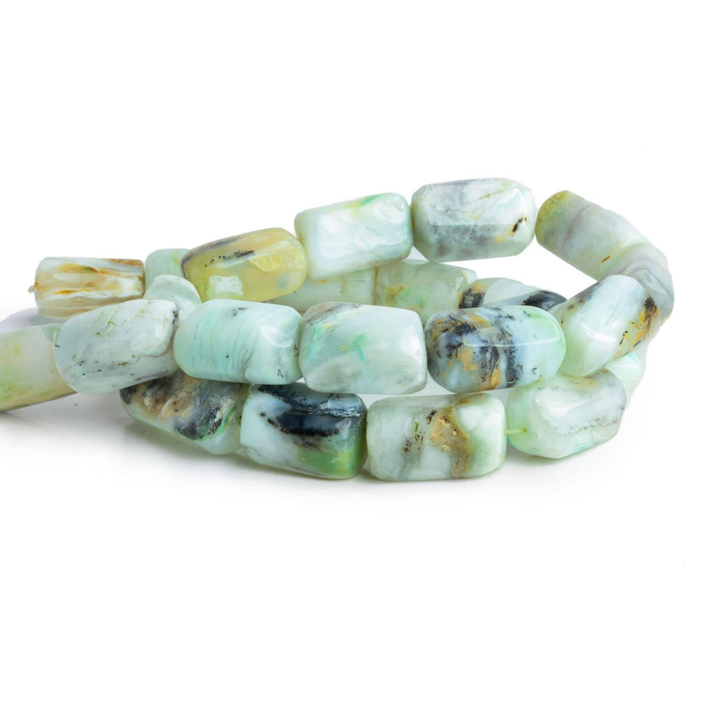 18x11mm Blue Peruvian Opal Rectangles 16 inch 20 beads - The Bead Traders