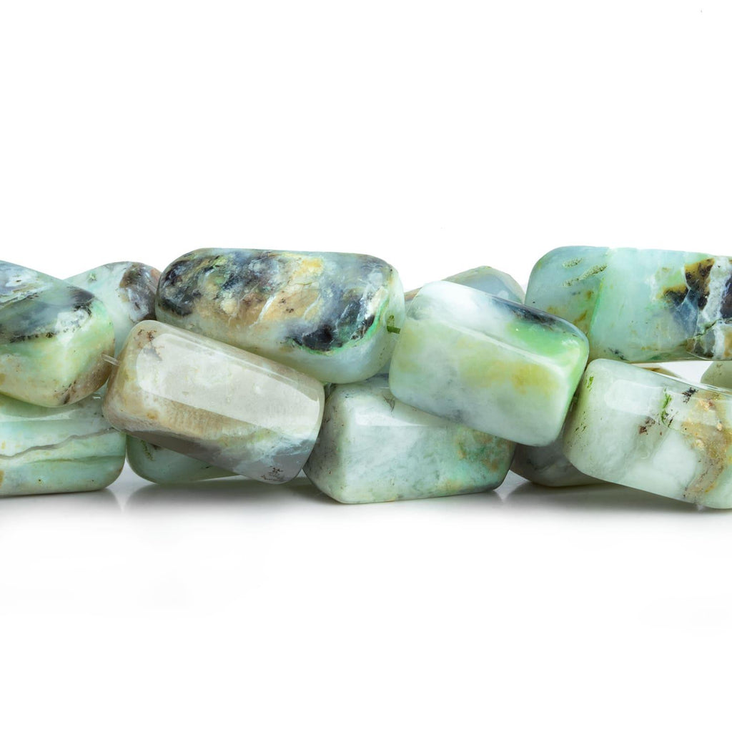 18x11mm Blue Peruvian Opal Rectangles 16 inch 20 beads - The Bead Traders