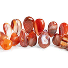 18x11mm Carnelian Plain Pears 8 inch 35 beads - The Bead Traders
