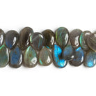 18x12mm Labradorite Plain Pears 9 inch 45 beads - The Bead Traders