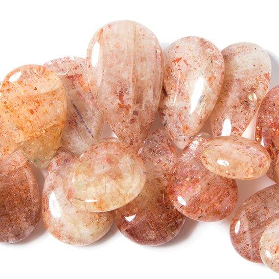 18x13-31x18mm Sunstone plain pears 7.5 inches 35 Beads - The Bead Traders