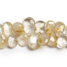 18x13mm Golden Rutilated Quartz Faceted Pears 7.5 inch 33 beads - The Bead Traders
