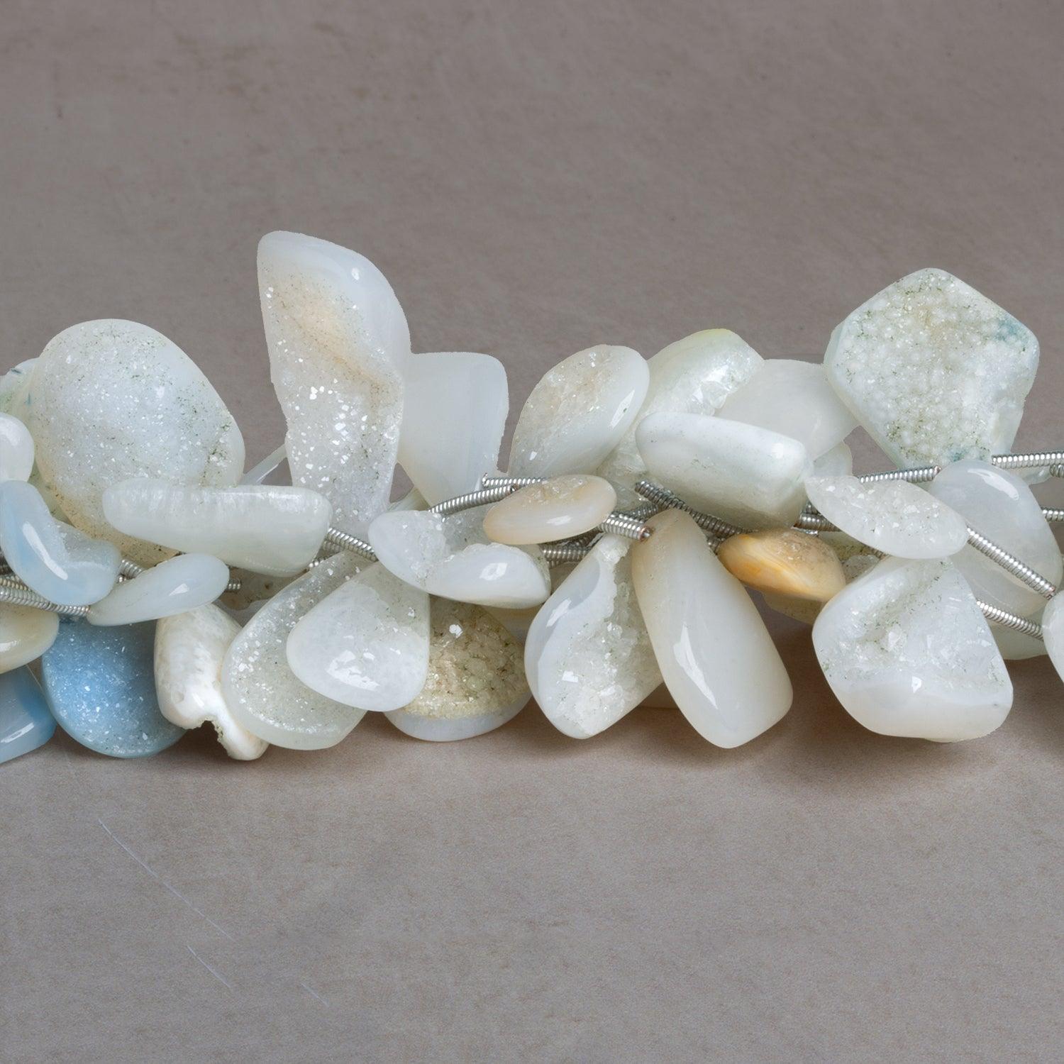 18x13mm Grey Drusy Nuggets 6.5 inch 7 beads - The Bead Traders