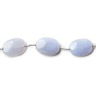 18x13mm Periwinkle Blue Chalcedony straight drilled plain ovals 8 inch 7 beads - The Bead Traders