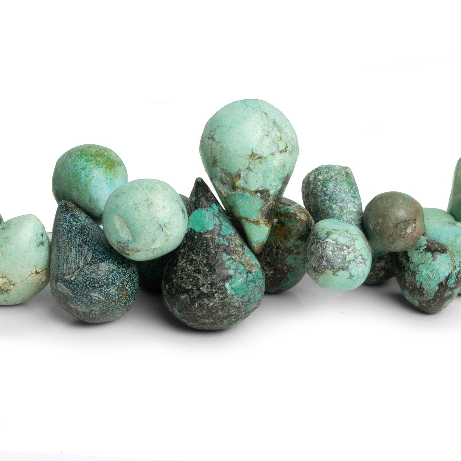 18x13mm Turquoise Plain Teardrops 12 inch 80 beads - The Bead Traders