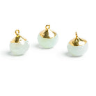 18x16mm Gold Leafed Chalcedony Candy Kiss Pendant 1 Bead - The Bead Traders