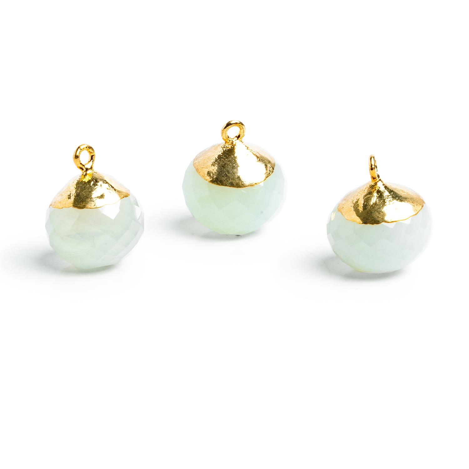 18x16mm Gold Leafed Chalcedony Candy Kiss Pendant 1 Bead - The Bead Traders