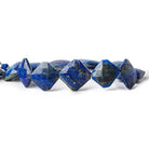 18x18-20x20mm Lapis Lazuli faceted pillow beads 10 inch 11 pieces - The Bead Traders