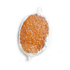 18x25mm Silver Leafed Caramel Brown Drusy Oval Connector Focal 1 bead - The Bead Traders
