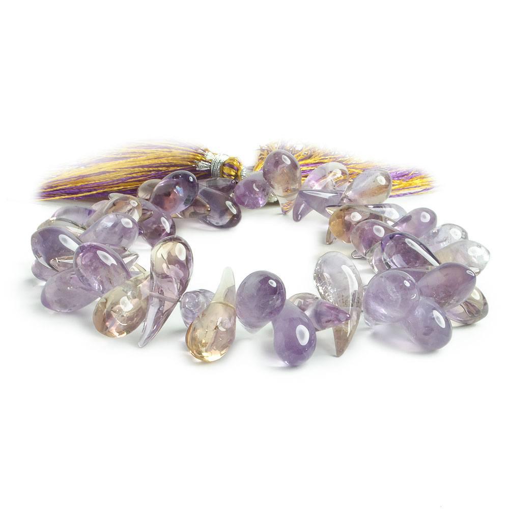 18x7-20x7mm Ametrine curved plain teardrop beads 9 inch 42 pieces - The Bead Traders