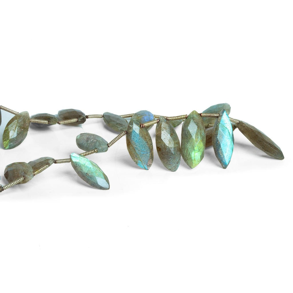 18x7mm Labradorite Faceted Marquises 7.5 inch 18 beads - The Bead Traders
