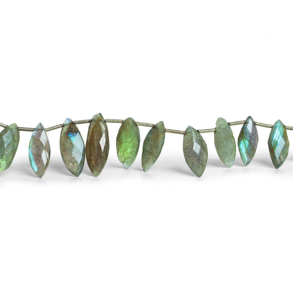 18x7mm Labradorite Faceted Marquises 7.5 inch 18 beads - The Bead Traders