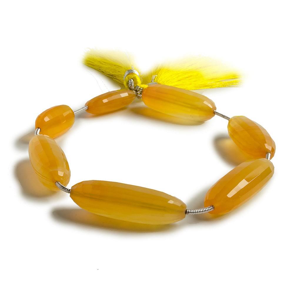 18x9-29x11mm Golden Chalcedony fully body faceted oval Beads 8 inch 6 pieces - The Bead Traders
