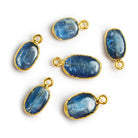 18x9mm Gold Leafed Kyanite Oval Pendant 1 Piece - The Bead Traders