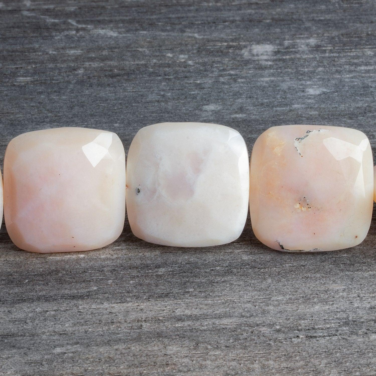 19-23mm Pink Peruvian Opal Faceted Pillows 8 inch 10 beads - The Bead Traders