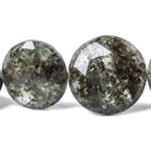 19-24mm Moss Quartz with Pyrite Straight Drill Coin 8 inch 10 beads - The Bead Traders