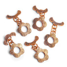 19mm Copper Flower Toggle Set of 5 pieces - The Bead Traders