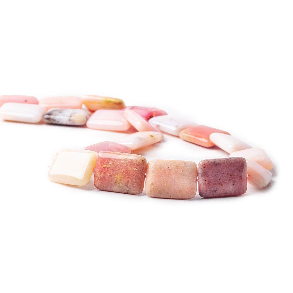19x13mm Pink Peruvian Opal plain rectangle beads 16 inch 20 pieces - The Bead Traders