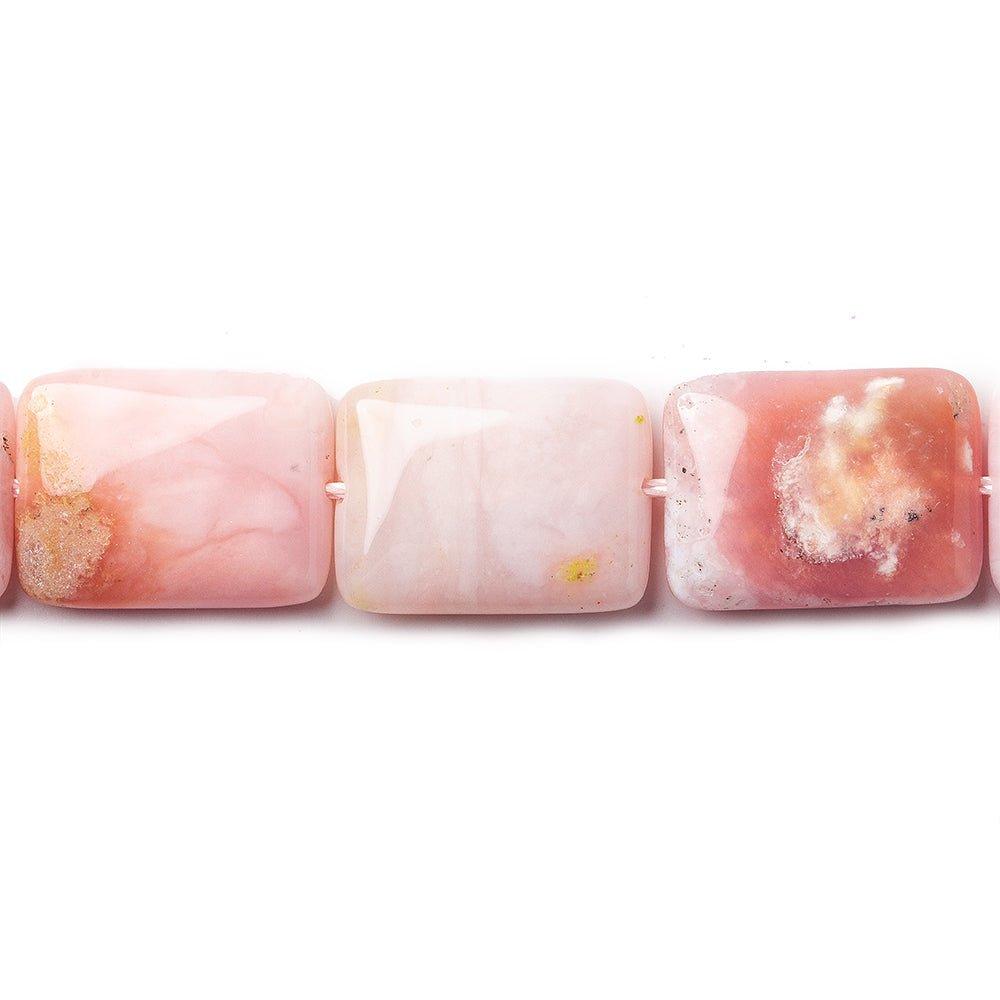 19x13mm Pink Peruvian Opal plain rectangle beads 16 inch 20 pieces - The Bead Traders