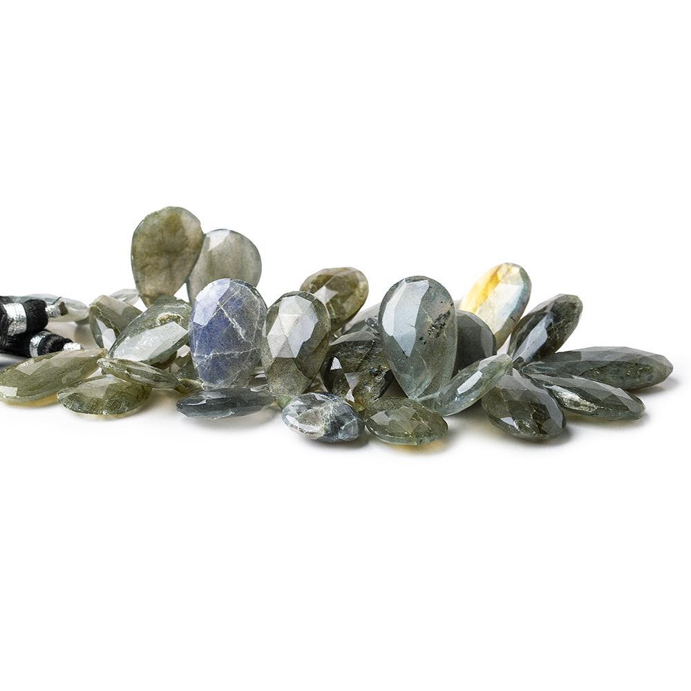 19x14-30x15mm Labradorite faceted pear beads 8 inch 36 pieces - The Bead Traders