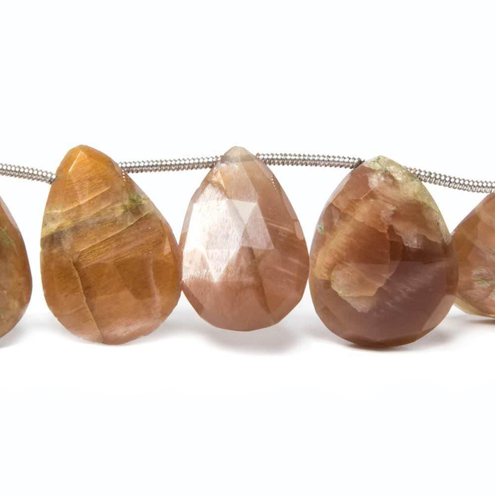 19x14mm-21x15.5mm Sunstone Faceted Pear Beads 8.5 inch 14 pieces - The Bead Traders