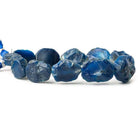 19x15-14x13mm Cobalt Blue Agate Beads Tumbled Hammer Faceted Ovals 8 inch 11 pcs - The Bead Traders
