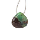 19x18mm-23x22mm Chrysoprase with Matrix Plain Heart Focal Bead 1 Piece - The Bead Traders