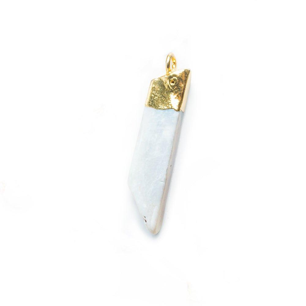 19x6mm-30x10mm Gold Leafed Australian Opal Natural Crystal Focal Pendant 1 Piece - The Bead Traders
