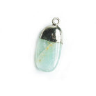 19x8mm-30x11mm Black Gold Leafed Aquamarine Plain Nugget Focal Pendant 1 Piece - The Bead Traders