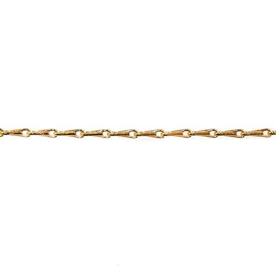 1mm 22kt Gold plated Tear Drop Link Chain by the Foot - The Bead Traders