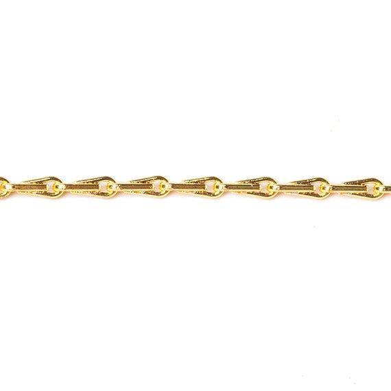 1mm 22kt Gold plated Tear Drop Link Chain sold by the foot - The Bead Traders