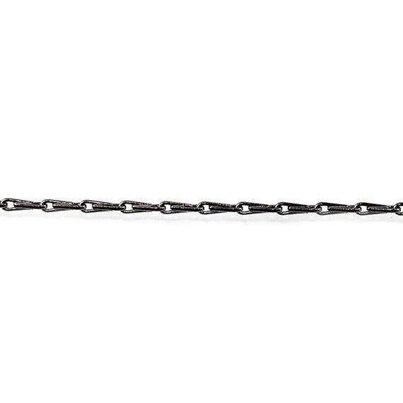 1mm Black Gold plated Tear Drop Link Chain by the Foot - The Bead Traders