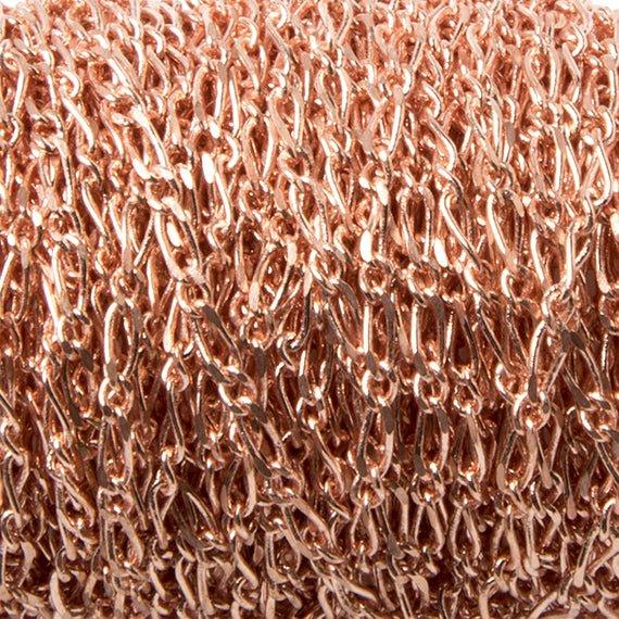 1mm Rose Gold plated Figaro Link Chain sold by the foot - The Bead Traders