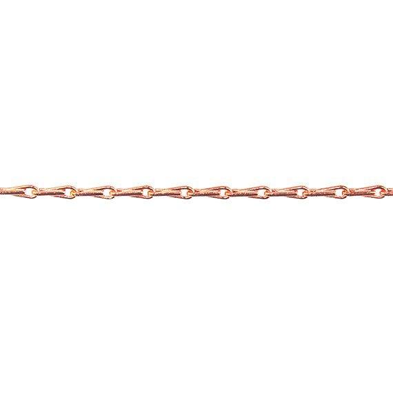 1mm Rose Gold plated Tear Drop Link Chain sold by the foot - The Bead Traders
