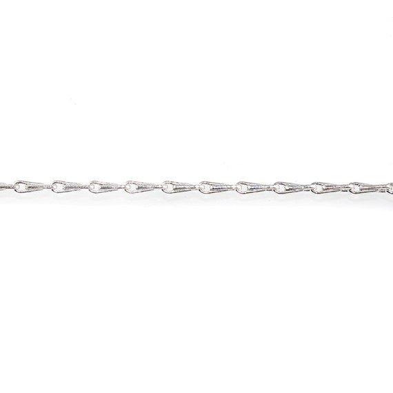 1mm Silver plated Tear Drop Link Chain by the Foot - The Bead Traders