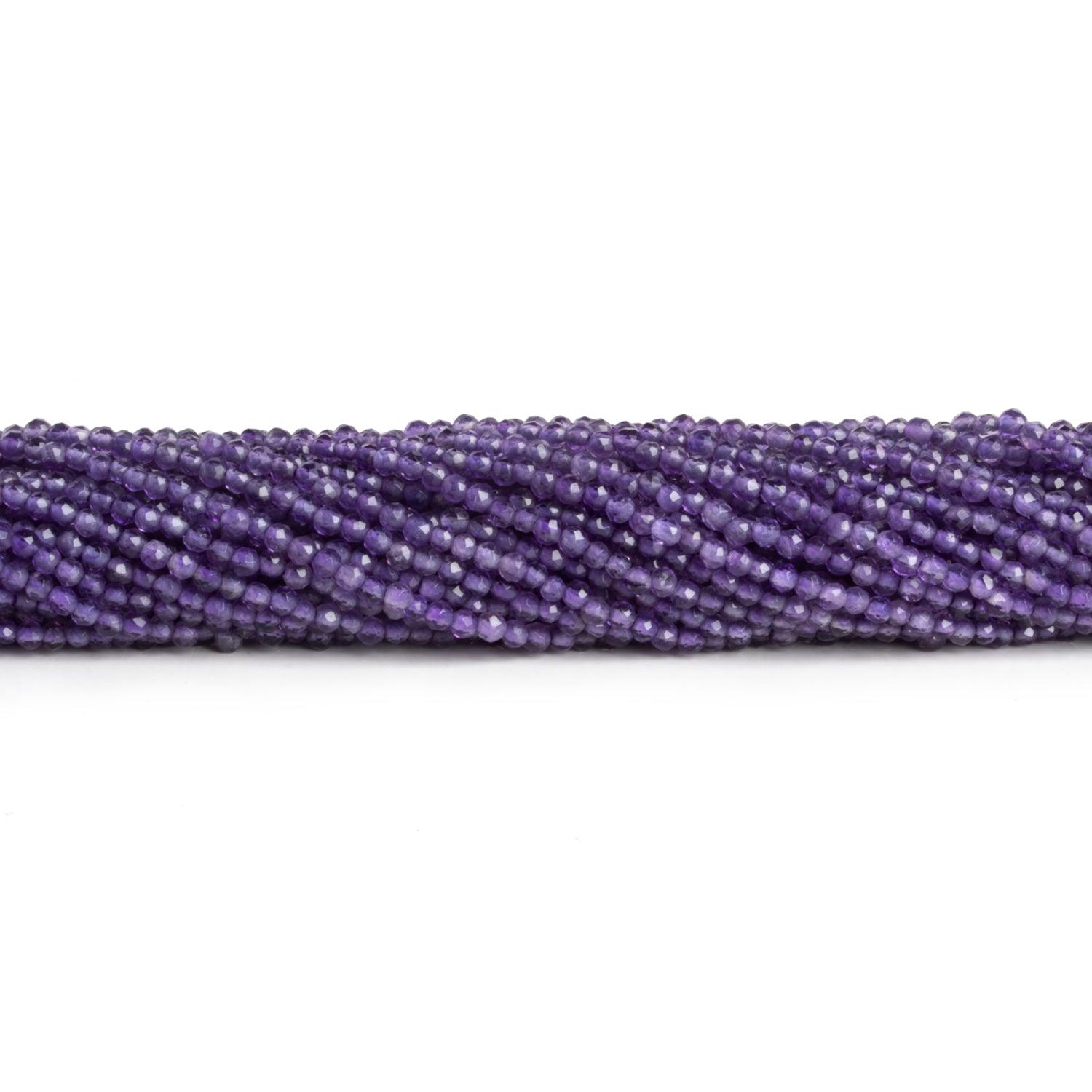 2-2.2mm Amethyst Microfaceted Rounds 12 inch 130 beads - The Bead Traders
