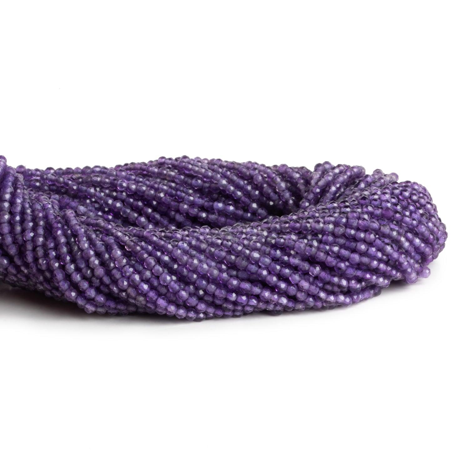 2-2.2mm Amethyst Microfaceted Rounds 12 inch 130 beads - The Bead Traders